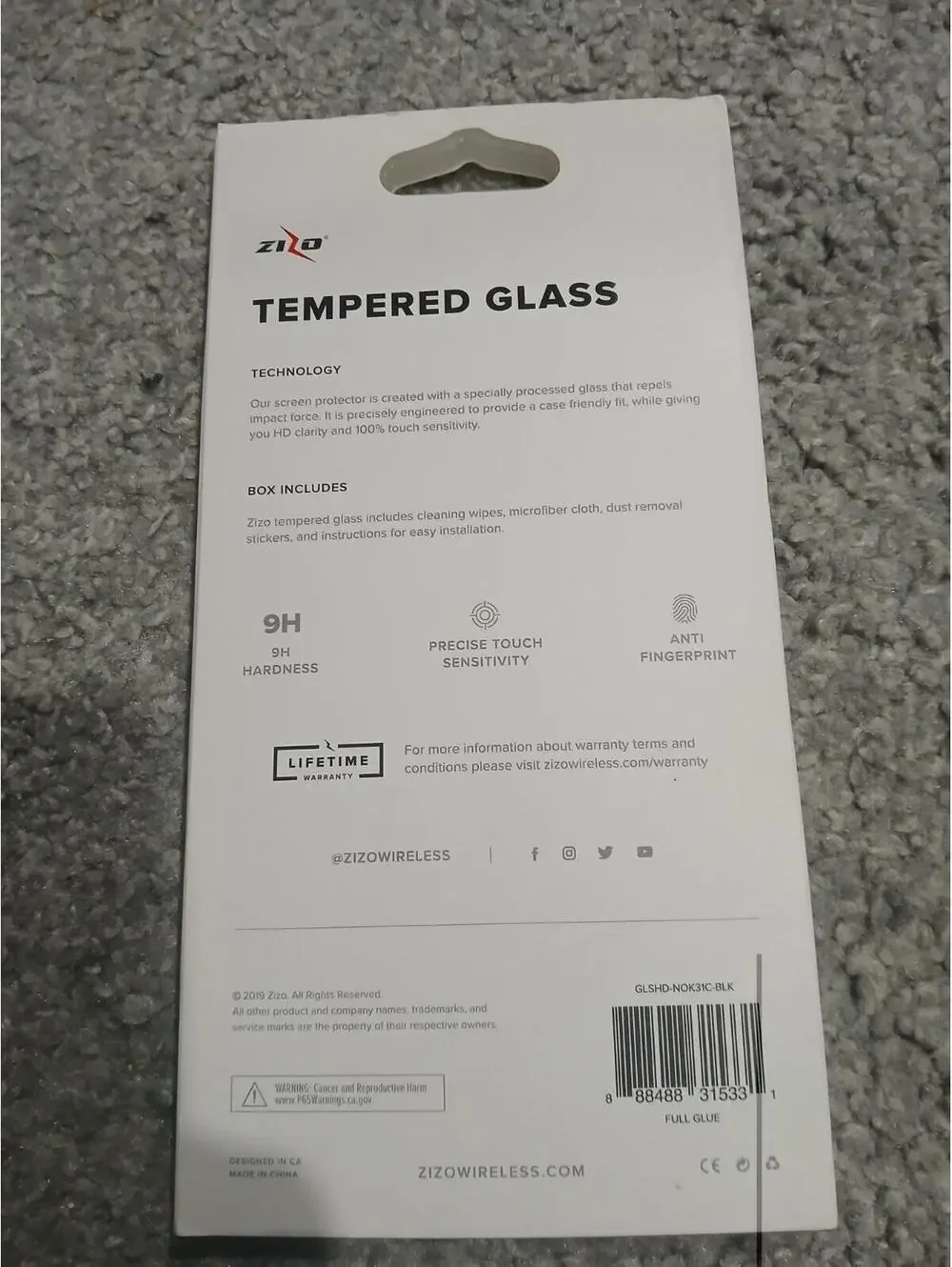 Zizo Lighting Sheild Screen Protector Nokia 3.1 C